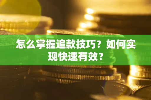 武汉怎么掌握追款技巧？如何实现快速有效？