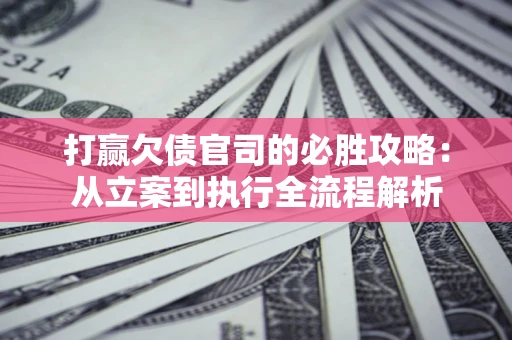 武汉打赢欠债官司的必胜攻略：从立案到执行全流程解析