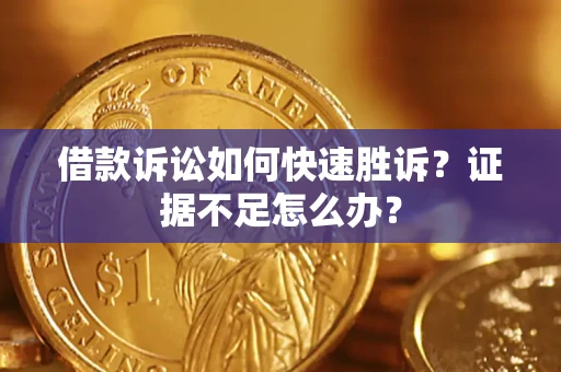 武汉借款诉讼如何快速胜诉？证据不足怎么办？